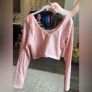NWT Aeropostale cropped pink long sleeve XL